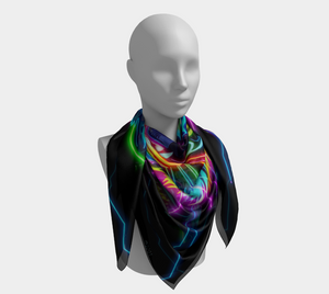 Neon Spirit Animal Tiger Square Shawl by Bazaar Design Style
