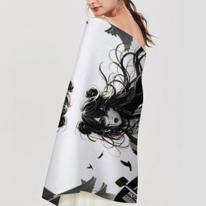 Anime Pin-Up Girl Longboard Pashmina by Bazaar Design Style
