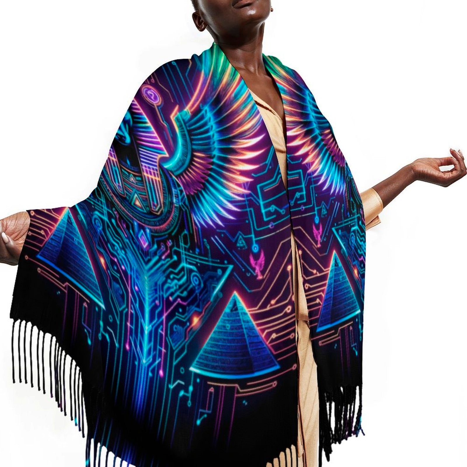 Egyptian Tech Anubis Pashmina by Bazaar Design Style