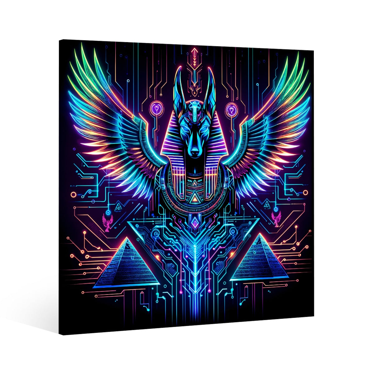 Egyptian Tech Anubis Canvas Print by Bazaar Design Style