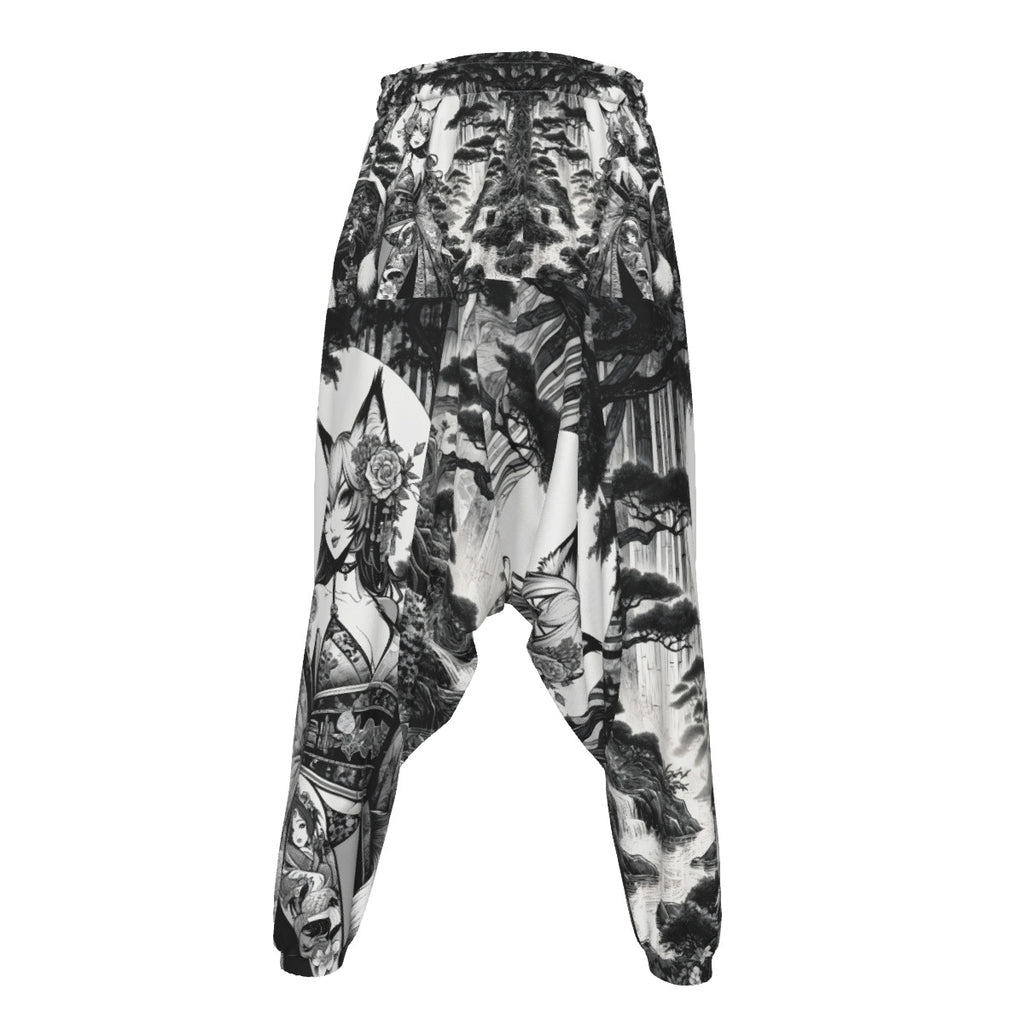 Anime Pin-up Girl Fox Harem Pants by Bazaar Design Style