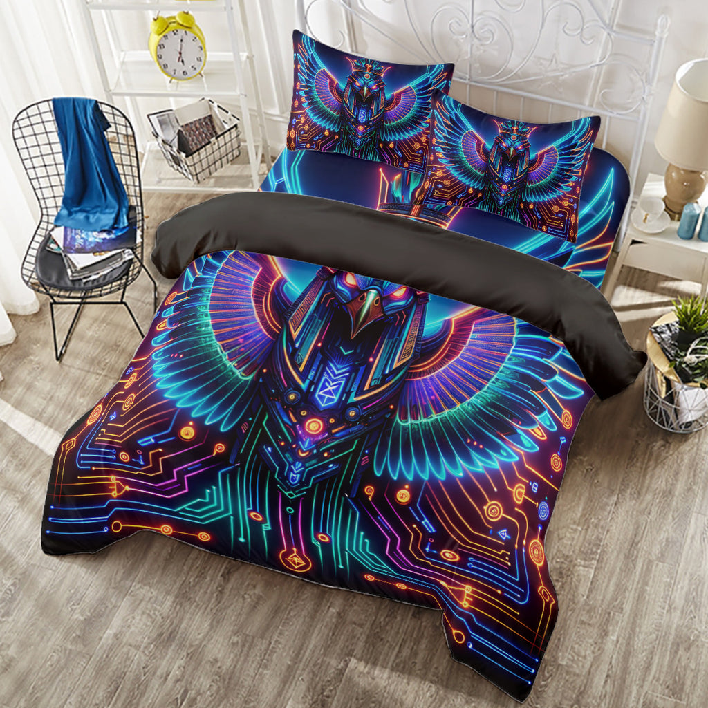 Egyptian Tech Horus 4 Piece Duvet Cover Set by Bazaar Design Style (T,F,Q)