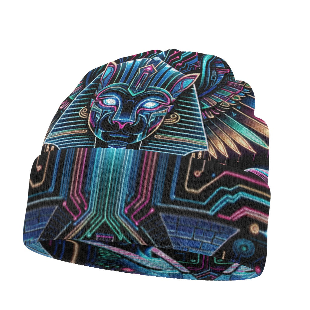 Egyptian Tech Bastet Beanie Hat by Bazaar Design Style