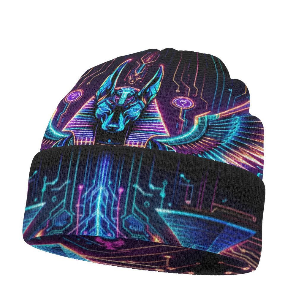 Egyptian Tech Anubis Beanie Hat by Bazaar Design Style