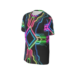 Neon Tech Cotton T-Shirt by Bazaar Design Style