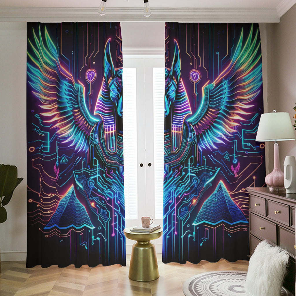 Egyptian Tech Anubis Blackout Curtains with Hooks by Bazaar Design Style