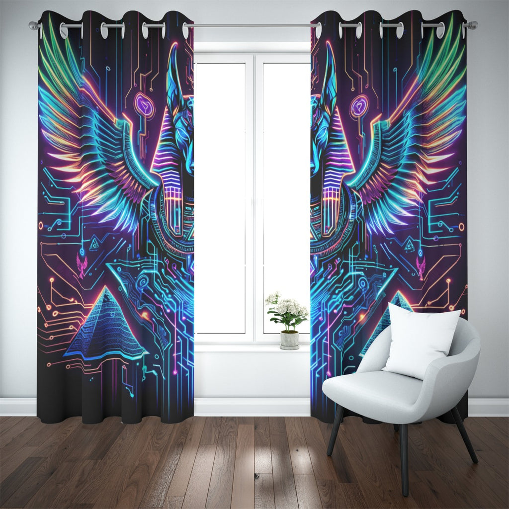 Egyptian Tech Anubis Blackout Curtains with Grommets by Bazaar Design Style