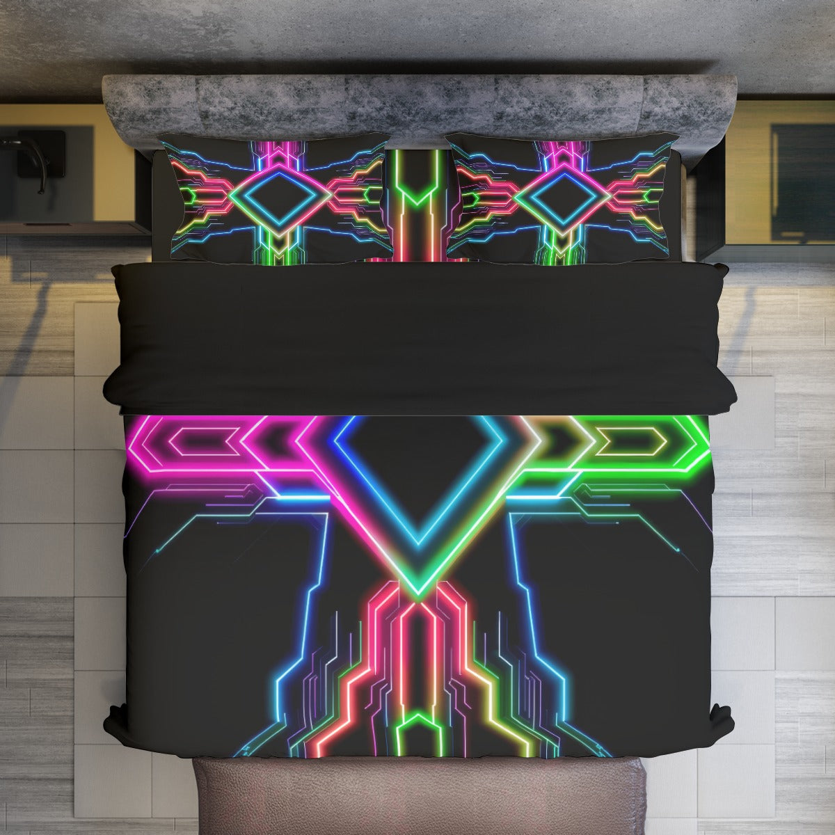 Neon Tech Duvet Cover Set by Bazaar Design Style (T,F,Q)