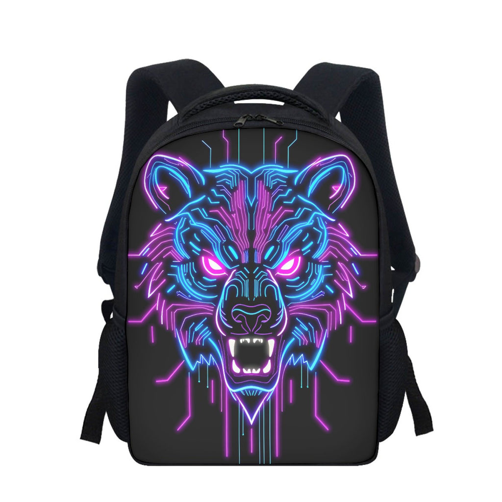 Neon Spirit Animal Bear Student Backpack by Bazaar Design Style