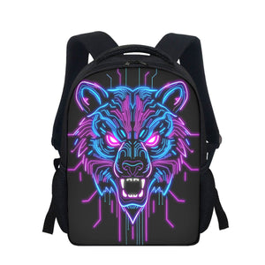 Neon Spirit Animal Bear Student Backpack by Bazaar Design Style
