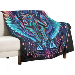 Egyptian Tech Sobek Flannel Blanket by Bazaar Design Style