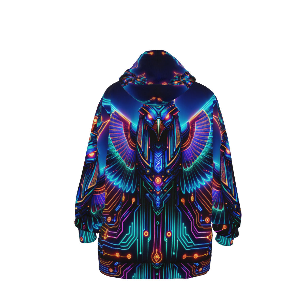Egyptian Tech Horus Cotton Pullover Hoodie by Bazaar Design Style