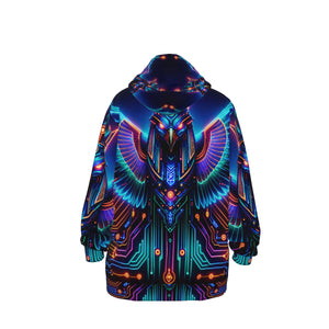 Egyptian Tech Horus Cotton Pullover Hoodie by Bazaar Design Style