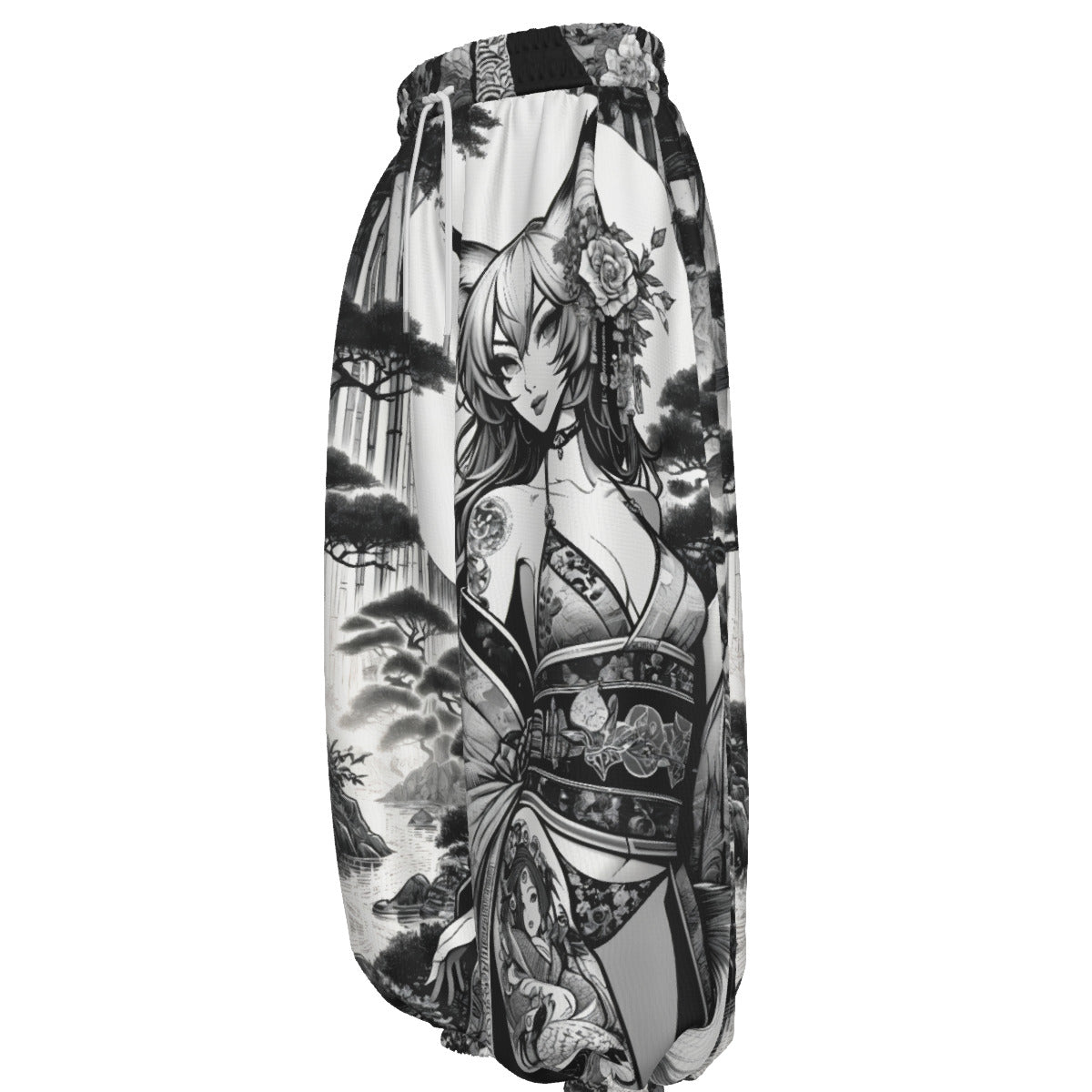Anime Pin-up Girl Fox Lantern Pants by Bazaar Design Style