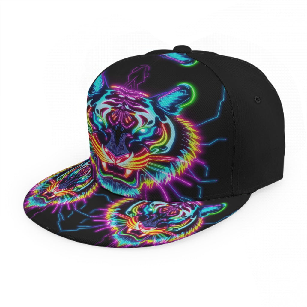 Neon Spirit Animal Tiger Snapback Hat by Bazaar Design Style