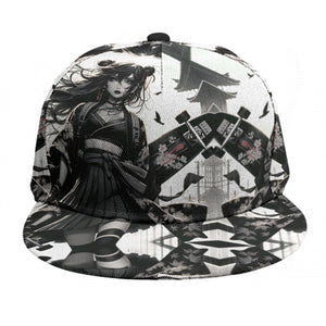 Anime Pin-Up Girl Longboard Snapback Hat by Bazaar Design Style