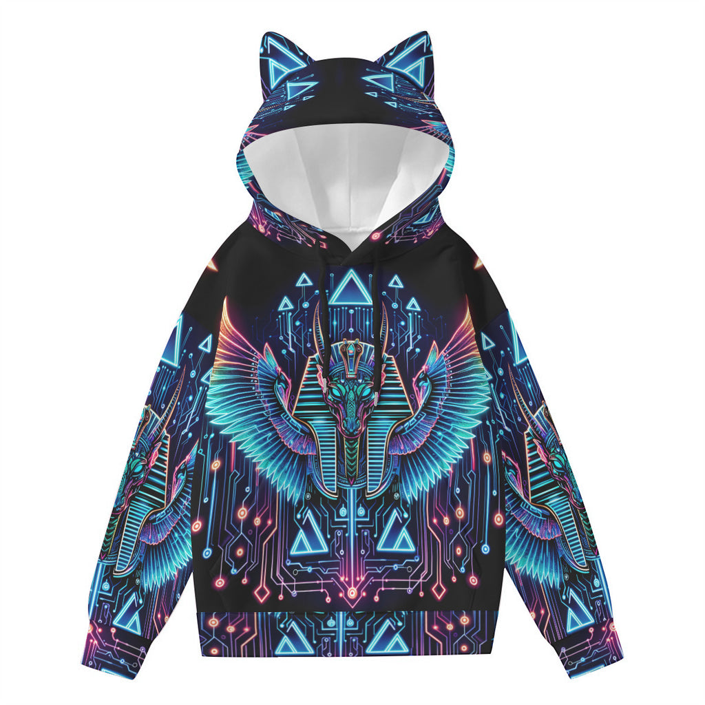 Egyptian Tech Sobek Hoodie with Ears by Bazaar Design Style