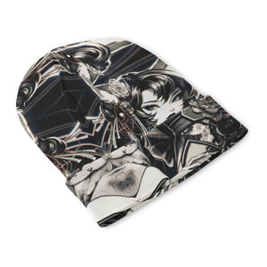 Anime Pin-Up Girl Cat Beanie Hat by Bazaar Design Style