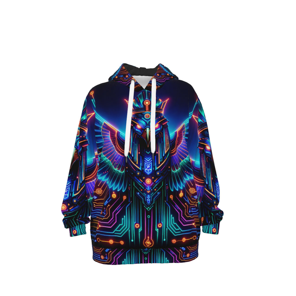 Egyptian Tech Horus Cotton Pullover Hoodie by Bazaar Design Style