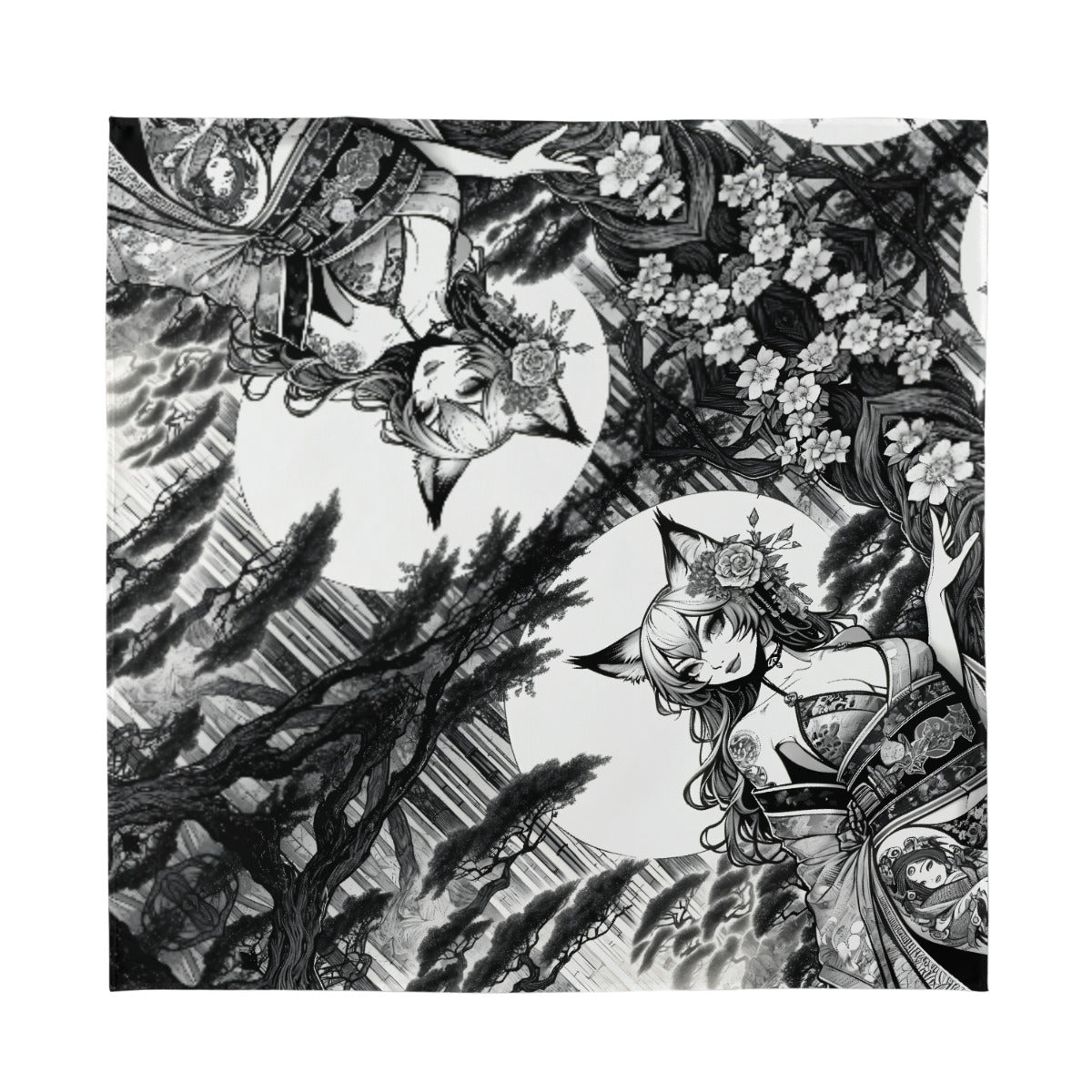 Anime Pin-up Girl Fox Bandana by Bazaar Design Style