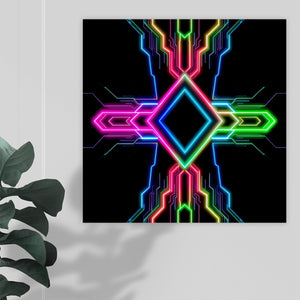 Neon Tech Canvas Print by Bazaar Design Style