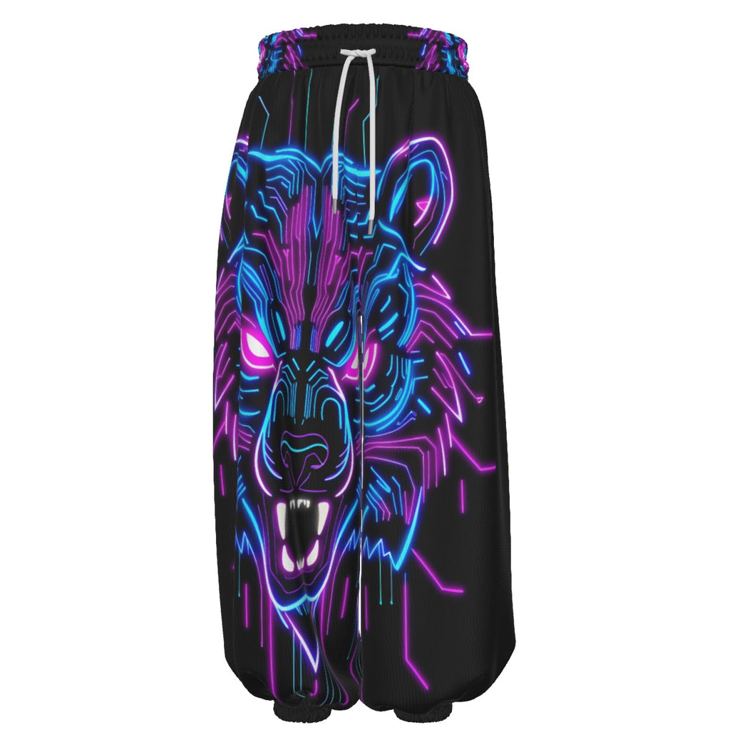 Neon Spirit Animal Bear Lantern Pants by Bazaar Design Style