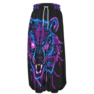 Neon Spirit Animal Bear Lantern Pants by Bazaar Design Style