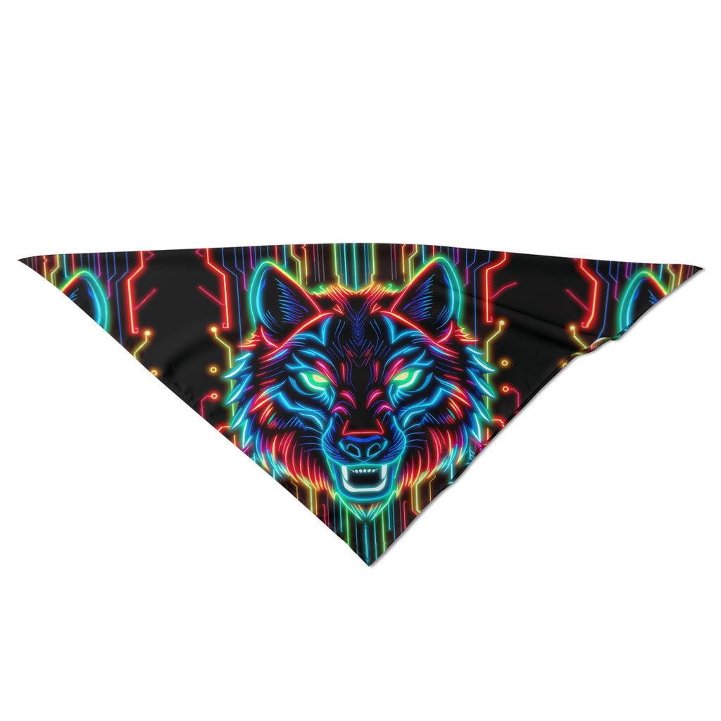 Neon Spirit Animal Wolf Beanie Hat by Bazaar Design Style