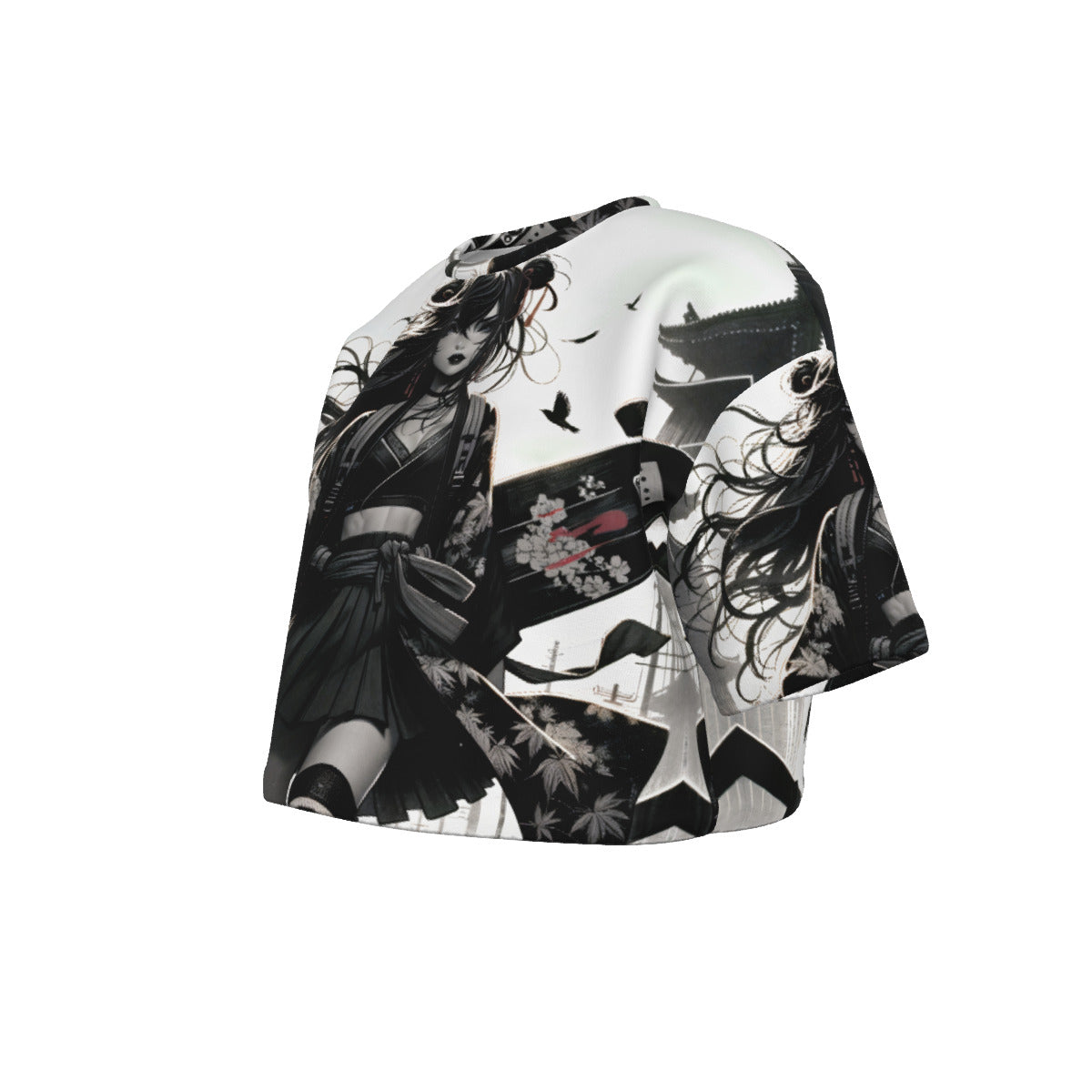 Anime Pin-Up Longboard Crop Top T-Shirt