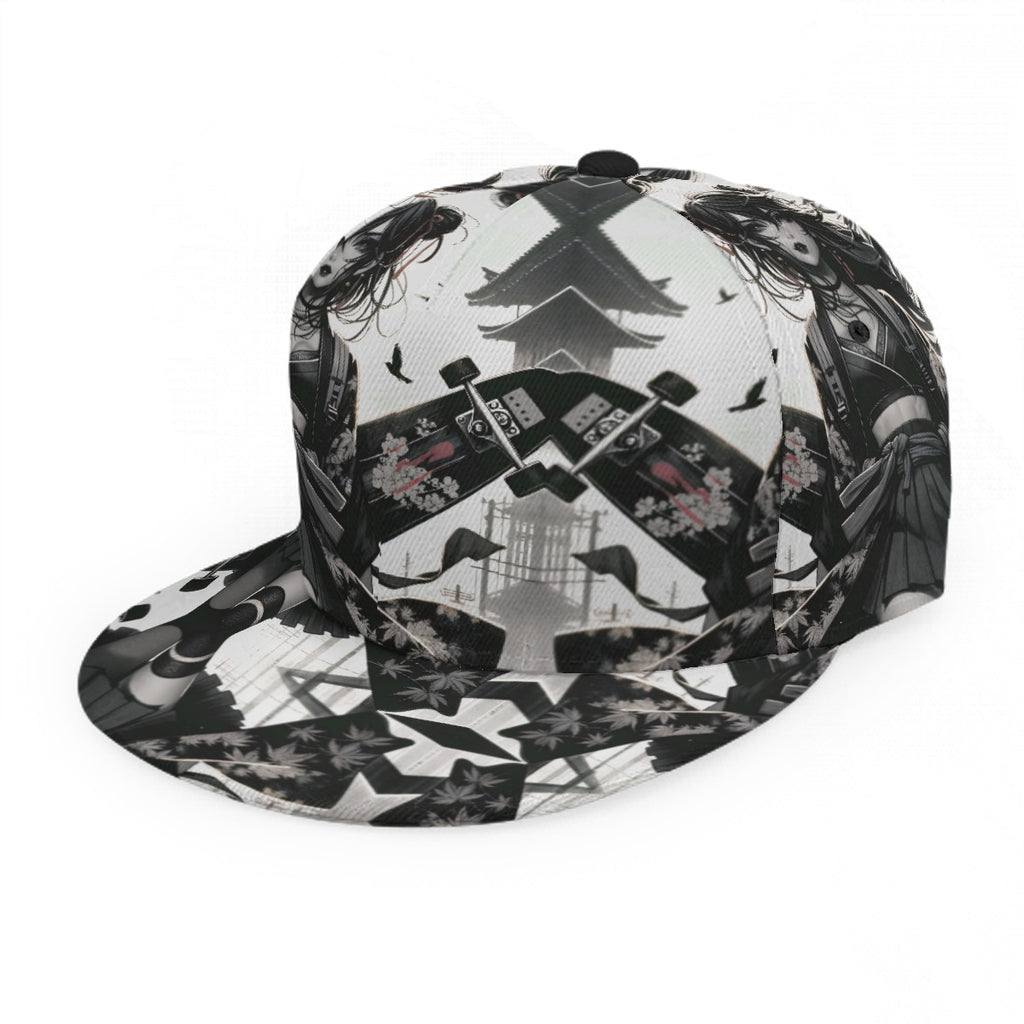Anime Pin-Up Girl Longboard Snapback Hat by Bazaar Design Style