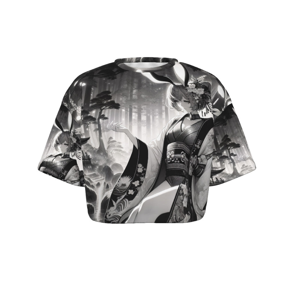 Anime Pin-Up Bunny Crop Top T-Shirt