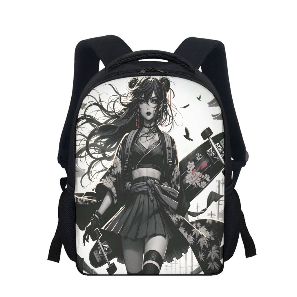 Anime Pin-up Girl Longboard Student Backpack by Bazaar Design Style