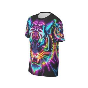 Neon Spirit Animal Tiger Cotton T-shirt by Bazaar Design Style