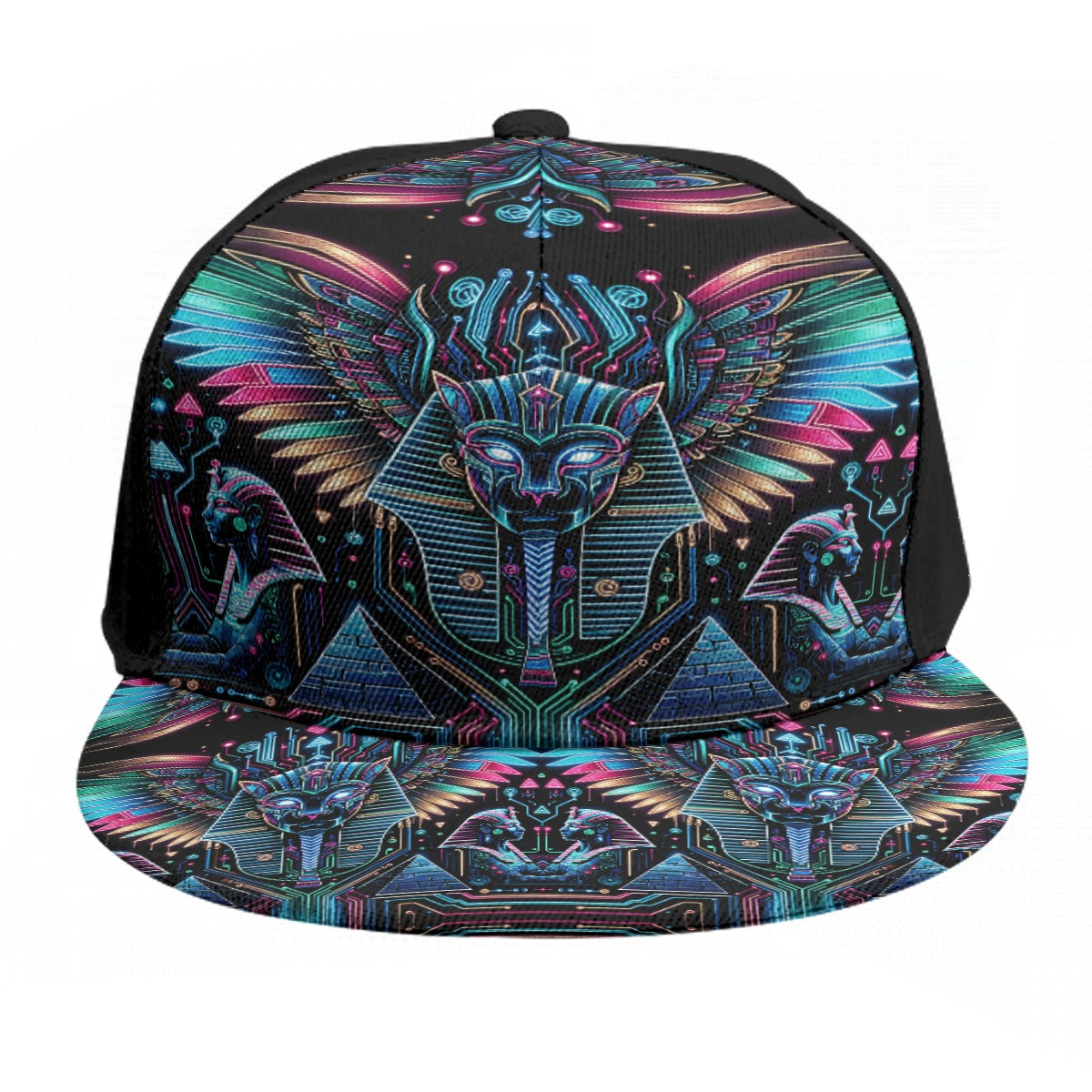 Egyptian Tech Bastet Snapback Hat by Bazaar Design Style
