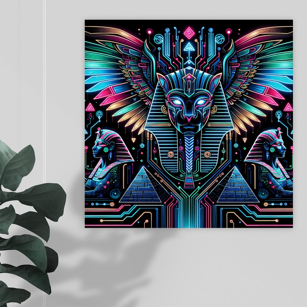 Egyptian Tech Bastet Canvas Print by Bazaar Design Style