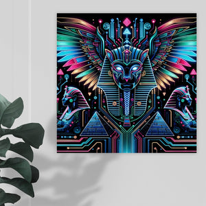 Egyptian Tech Bastet Canvas Print by Bazaar Design Style