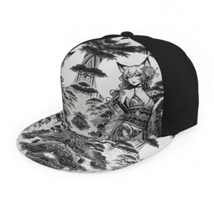 Anime Pin-up Girl Fox Snapback Hat by Bazaar Design Style