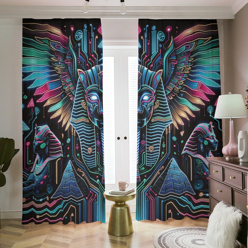 Egyptian Tech Bastet Blackout Curtains with Hooks by Bazaar Design Style