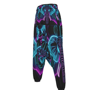 Neon Spirit Animal Elephant Harem Pants by Bazaar Design Style