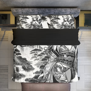 Anime Pin-up Girl Fox 4 Piece Duvet Set by Bazaar Design Style (K,CK)