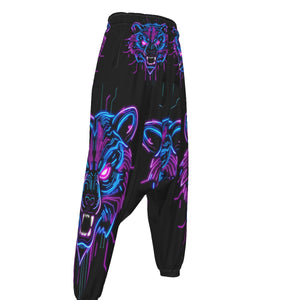 Neon Spirit Animal Bear Harem Pants by Bazaar Design Style