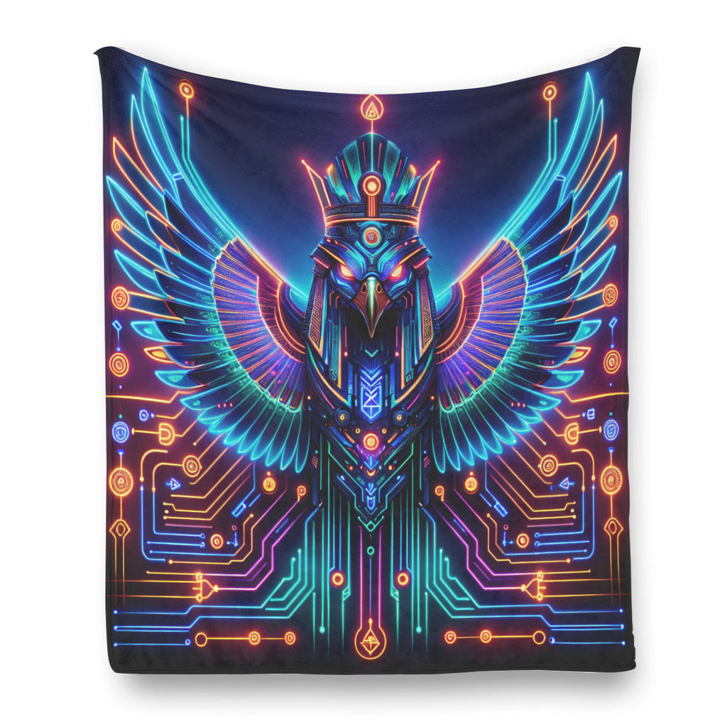 Egyptian Tech Horus Flannel Blanket by Bazaar Design Style