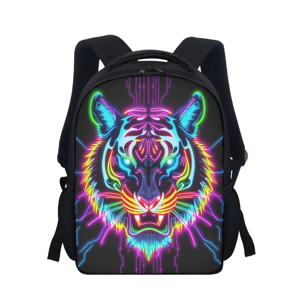 Neon Spirit Animal Tiger Student Backpack by Bazaar Design Style