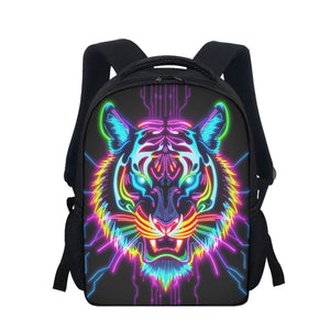 Neon Spirit Animal Tiger Student Backpack by Bazaar Design Style