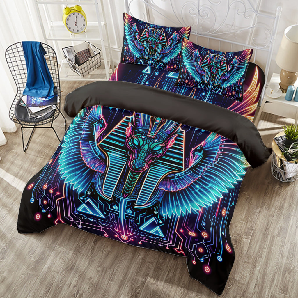 Egyptian Tech Sobek 4 Piece Duvet Cover Set by Bazaar Design Style (T,F,Q)