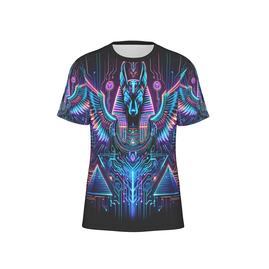 Egyptian Tech Anubis Cotton T-shirt by Bazaar Design Style