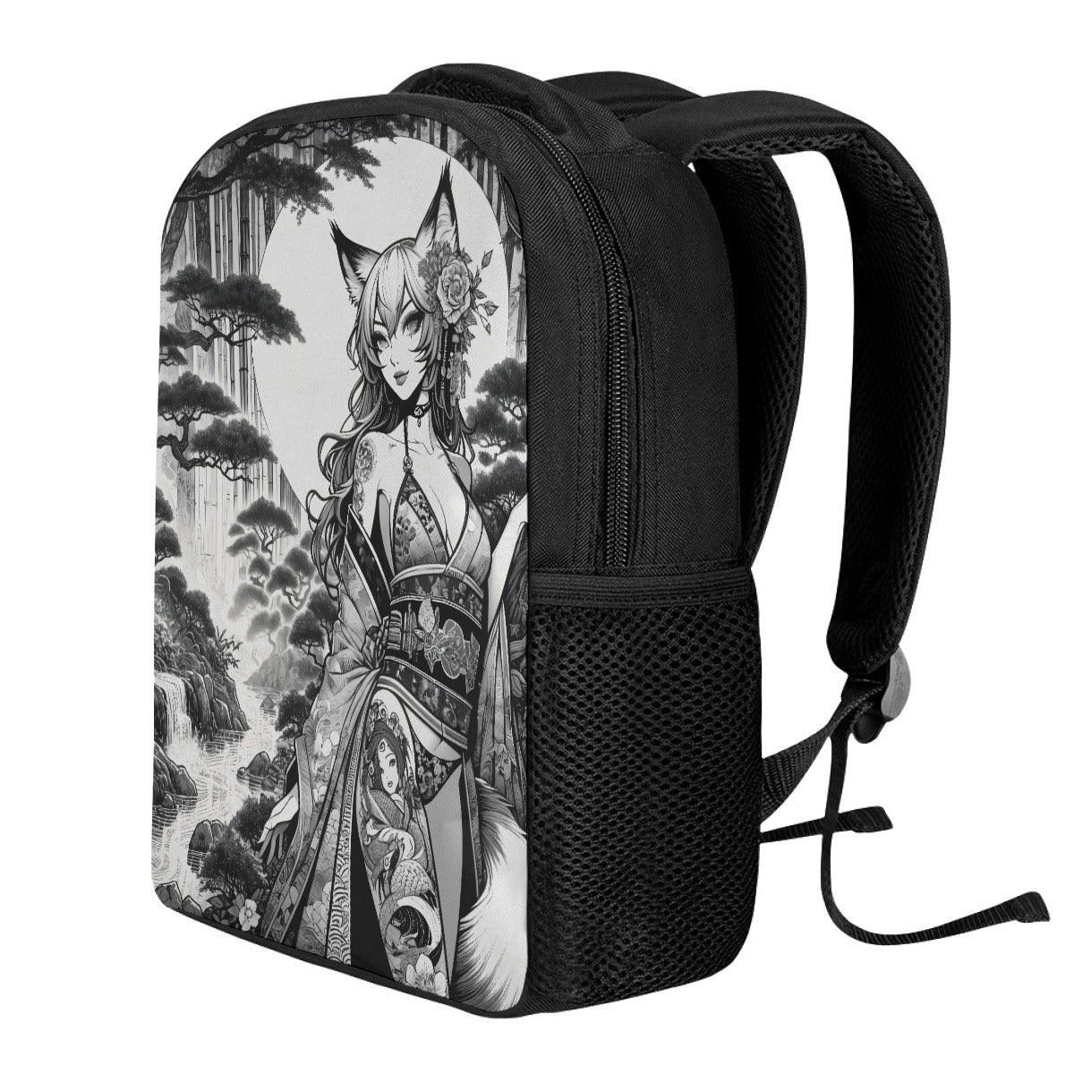 Anime Pin-up Girl Fox Student Backpack by Bazaar Design Style
