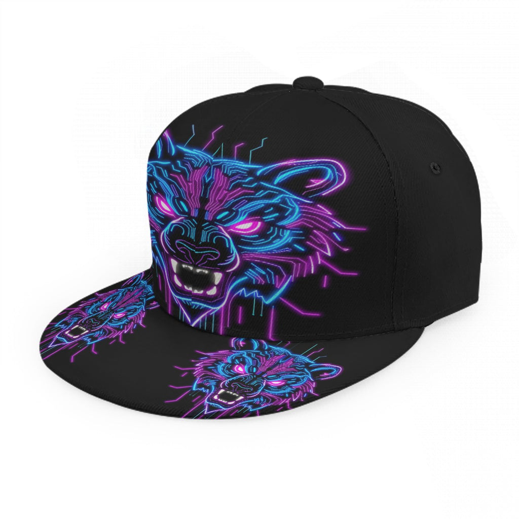 Neon Spirit Animal Bear Snapback Hat by Bazaar Design Style