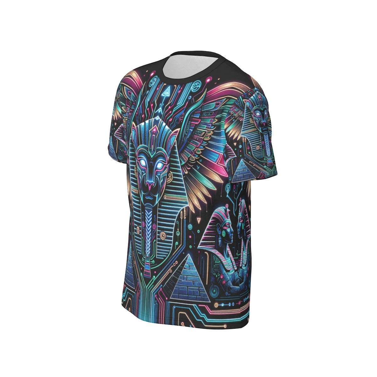Egyptian Tech Bastet Cotton T-shirt by Bazaar Design Style