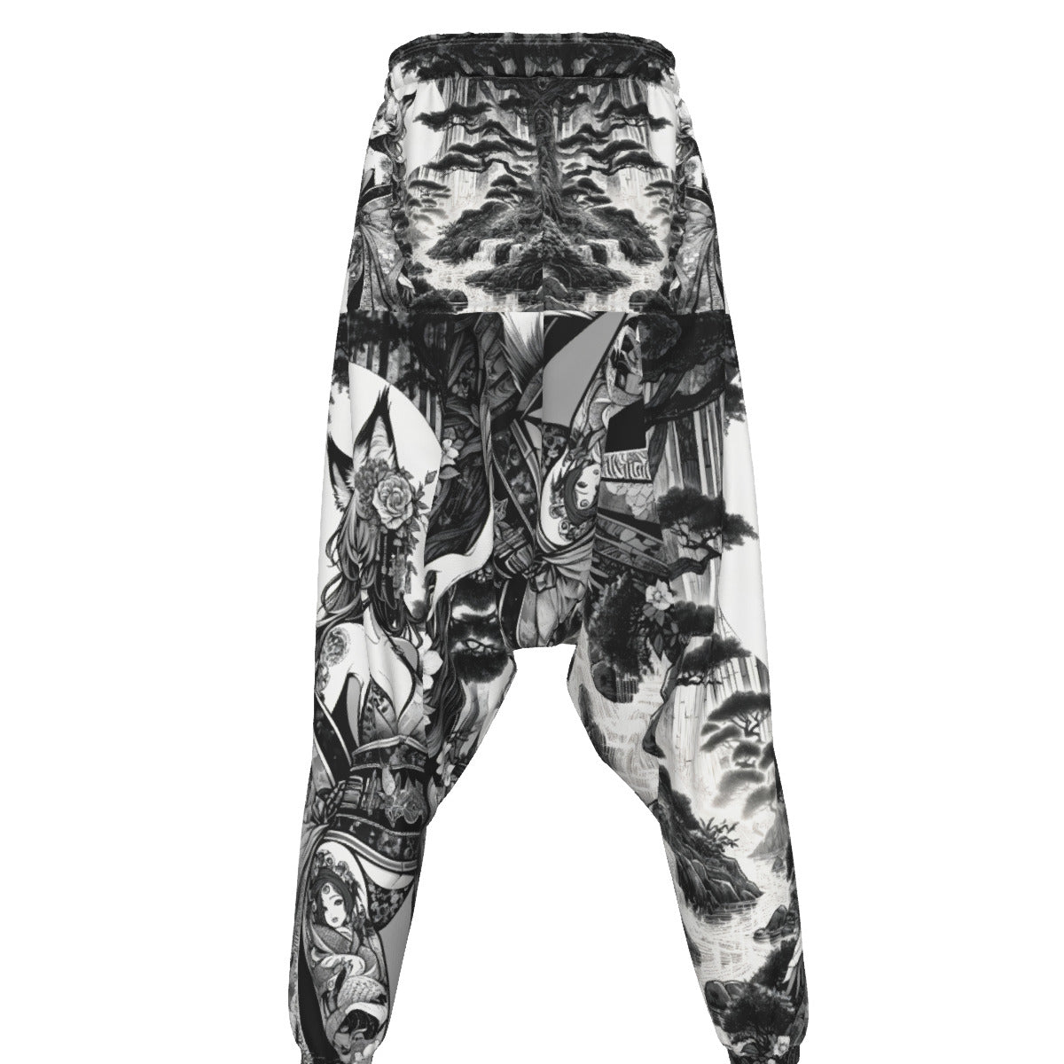 Anime Pin-up Girl Fox Harem Pants by Bazaar Design Style